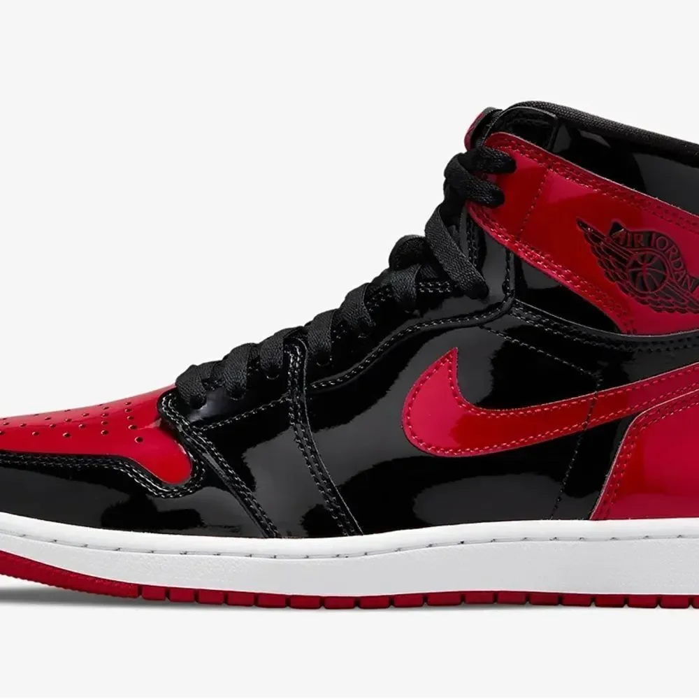 Nike Air Jordan 1 Retro High Patent Leather Bred Black Red Size 14 555088-063